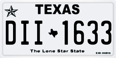 TX license plate DII1633