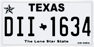 TX license plate DII1634