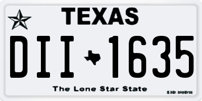 TX license plate DII1635