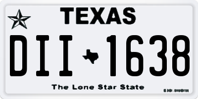 TX license plate DII1638