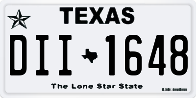 TX license plate DII1648