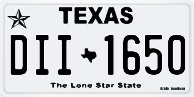 TX license plate DII1650