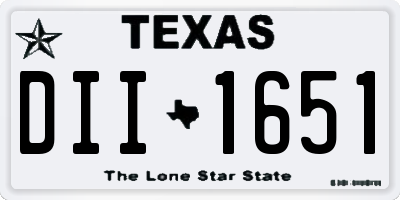 TX license plate DII1651