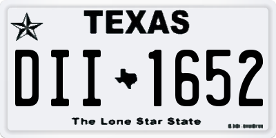 TX license plate DII1652