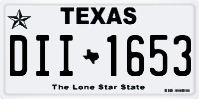 TX license plate DII1653