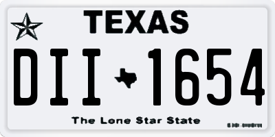 TX license plate DII1654