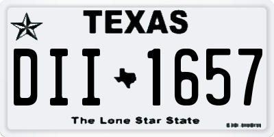 TX license plate DII1657