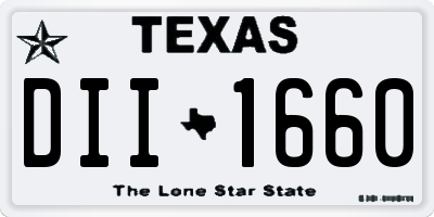 TX license plate DII1660