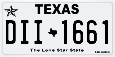 TX license plate DII1661