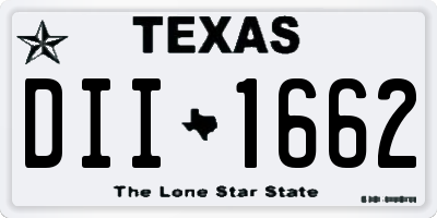 TX license plate DII1662