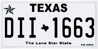 TX license plate DII1663