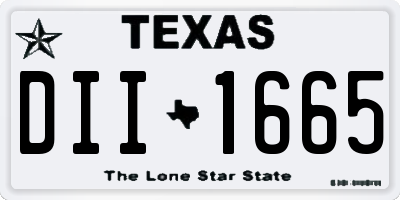 TX license plate DII1665
