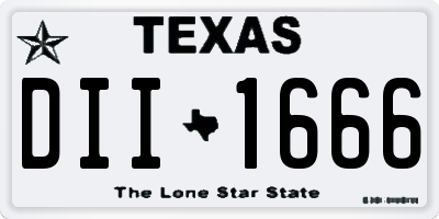 TX license plate DII1666
