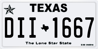 TX license plate DII1667