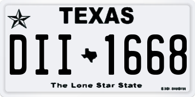 TX license plate DII1668