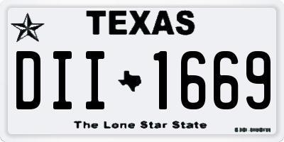 TX license plate DII1669
