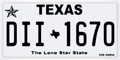 TX license plate DII1670
