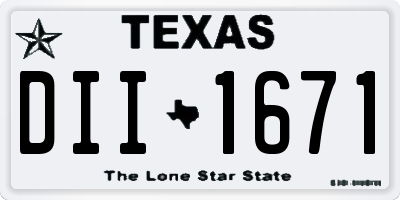 TX license plate DII1671