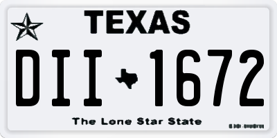 TX license plate DII1672