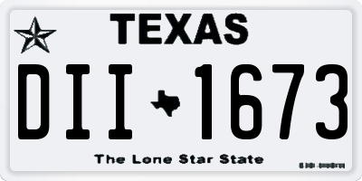 TX license plate DII1673