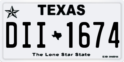 TX license plate DII1674