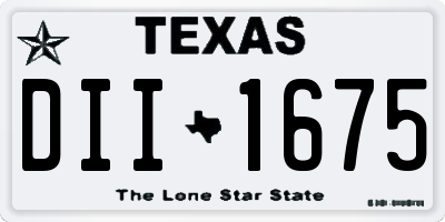 TX license plate DII1675