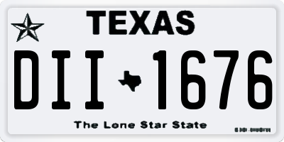 TX license plate DII1676