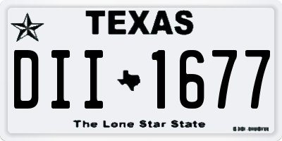 TX license plate DII1677