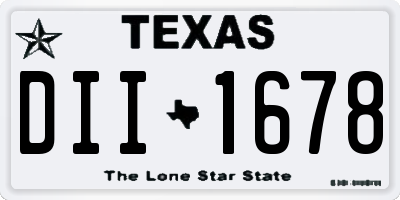 TX license plate DII1678