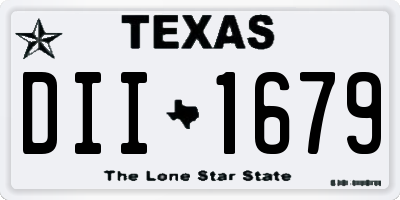 TX license plate DII1679