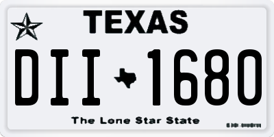 TX license plate DII1680