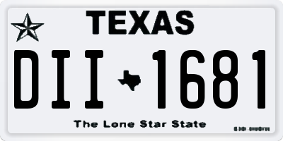TX license plate DII1681