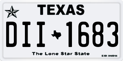 TX license plate DII1683