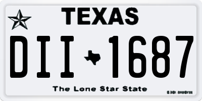 TX license plate DII1687