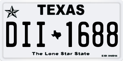 TX license plate DII1688