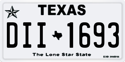 TX license plate DII1693