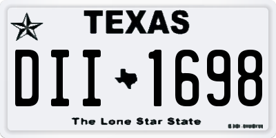 TX license plate DII1698