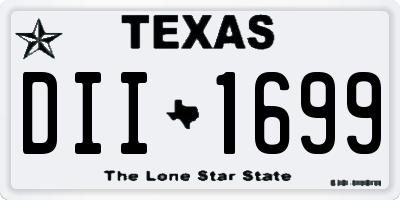 TX license plate DII1699