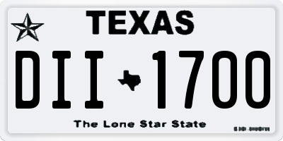 TX license plate DII1700