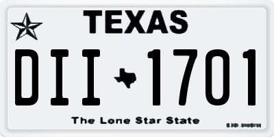 TX license plate DII1701