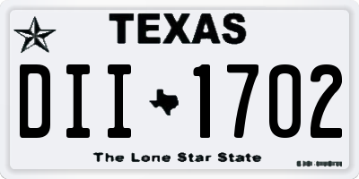 TX license plate DII1702