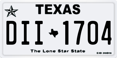 TX license plate DII1704