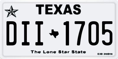 TX license plate DII1705