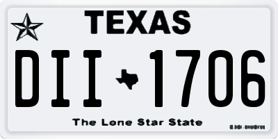 TX license plate DII1706