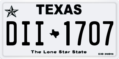 TX license plate DII1707