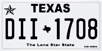 TX license plate DII1708