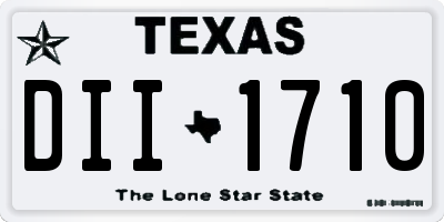 TX license plate DII1710