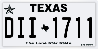 TX license plate DII1711