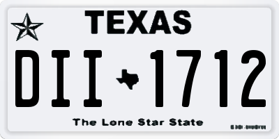 TX license plate DII1712