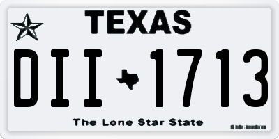 TX license plate DII1713